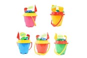 Udendørsleg - Happy Summer Beach Bucket Set 6 pcs - assorted - 303002