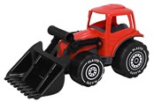 Udendørsleg - Plasto Traktor med frontlæsser. Rød. 32 cm - 1674000REB