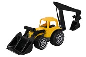 Udendørsleg - Plasto Traktor med frontlæsser og rendegraver, 70 cm - 1673000YEB