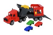 Udendørsleg - Plasto  biltransporter med 4 biler, 47 cm. - 1643000