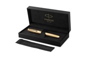 Skrive- og Tegneværktøjer - Parker Sonnet Ciselé Special Edition Rollerball, Guld finish hætte, skaft og beklædning, Fin spids, Sort blæk - 2209266