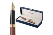 Skrive- og Tegneværktøjer - Waterman Hémisphère Fyldepen | Copper Red (The Understated Edit Collection) | Fin Spids med Blåt Blæk | Gaveæske - 2217947