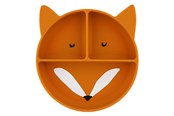 Babylegetøj - Trixie Baby Silicone Plate with Compartments and Suction Cup - Mr. Fox - 96-445
