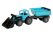 Udendørsleg - Plasto  Traktor med frontlæsser og anhænger 56,5 cm - 1672000TUB