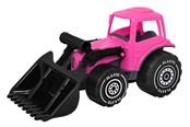 Udendørsleg - Plasto  Traktor med frontlæsser. Lyserød. 32 cm - 1674000PNB