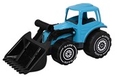 Udendørsleg - Plasto  Traktor med frontlæsser. Turkis. 32 cm - 1674000TUB