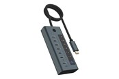 USB hub - ICY BOX IB-HUB1457-C31 USB hub - 7 ports - Grå - IB-HUB1457-C31