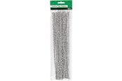 Kreativitet & Hobbyartikler - Creativ Company - Chenille Silver 30cm 24pcs. - 51635