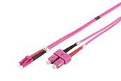 Netværkskabel - DIGITUS Fiber Optic Multimode Patch Cord OM4 LC / SC - 5m - Pink - 5m - DK-2532-05-4