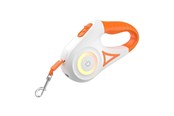Hunde - Rojeco Dog Automatic Leash LED 5m - White and Orange - RQYS-04