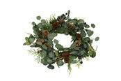 Boligindretning - NORDIC WINTER Artificial Wreath Ø50 cm w/blueberry - 780-090