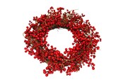 Boligindretning - NORDIC WINTER Artificial wreath Ø60 cm w/red berries - 780-091