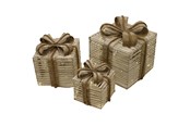 Boligindretning - NORDIC WINTER Christmas gifts w/lights - set of 3 pcs - nature - 780-053