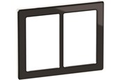 Lauritz Knudsen - LK FUGA Pure 66 Design ramme 2x1½ modul, sort/hvid glas - 560D4215