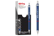 Skrive- og Tegneværktøjer - Rotring rOtring Tikky Retro Mekaniske Blyanter | 2B 0,7 mm | Blåt skaft | med Komfort Rillet Greb | 12 Stk - 2202569