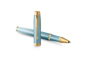 Skrive- og Tegneværktøjer - Parker IM Writing Rituals Rollerball Pen | Turkis grøn finish | Guldbeklædning | Fin spids | Sort blækpatron | Gaveæske - 2203893