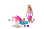 Dukker & Tilbehør - Barbie Puppy Pool Party Aloha Blonde - JBF35