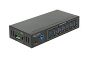 USB hub - DeLOCK External Industry Hub 7 x USB 3.0 Type-A with 15 kV ESD protection USB hub - USB 3.2 - 7 ports - Sort - 63311