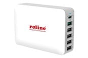 Mobil - Adaptere & Opladere - Roline power adapter - 24 pin USB-C 5 x 4 pin USB Type A - 60 Watt - 19.11.1055