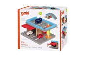 Legetøjsbil - Goki - Wooden City Parking Garage 4 parts. - 53802