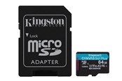 Hukommelseskort - Kingston Canvas Go! Plus microSD/SD - 200MB/s - 64GB - SDCG4/64GB