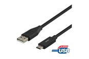 USB kabel - Deltaco USB-C Cable - USB to 24 pin USB-C - 25 cm - USBC-1002