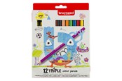 Kreativt Legetøj - Bruynzeel Kids Triple Coloured Pencils Set 12 - 60119012