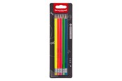 Kreativt Legetøj - Bruynzeel Graphite Pencil Set Neon 5 Hb Pencils with Eraser - 60211105
