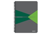 Blokke, Formularer & Notesbøger - Leitz Office notesblok A5 linjeret, wireindbundet med PP-omslag, grøn - 44991055