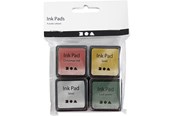 Hobby artikler - Creativ Company - Stamping ink Gold/Lime Green/Christmas Red/Silver 4 pcs. - 285344