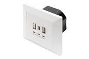 Kabler - diverse - DIGITUS DA-70618 - USB-outlet - 2 USB sockets 1 USB-C socket - RAL 9003 signal white - DA-70618
