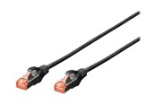 Netværkskabel - DIGITUS Professional patch cable - 25 cm - black - Sort - 0.25m - DK-1644-0025-BL-10