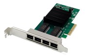 Netværksadapter (netkort, printserver mv.) - DIGITUS - network adapter - PCIe 2.1 - Gigabit Ethernet x 4 - DN-10114