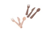 Babylegetøj - Dantoy - Cutlery set Mocha/Beige 6 pcs. - 6252