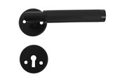 Beslag & hængsler  - Home>it door handle knurled L-handle 19 mm. matte black - 13252