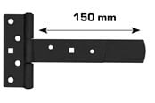 Beslag & hængsler - Home>it T-hinge matt black 150 x 30 mm zinc-coated carbon steel - 20501