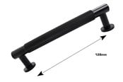 Beslag & hængsler - Home>it knurled handle 128 mm matt black 2 pcs. - 21182