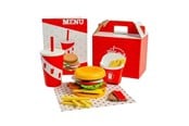 Trælegetøj - Bigjigs Wooden Burger and Fries Set 48pcs. - 37024