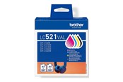 Blæk, Toner & Forbrugsstoffer - Brother LC521 Value Pack - 4-pack - black yellow cyan magenta - original - ink cartridge - LC521VAL
