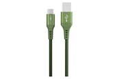 USB kabel - GreyLime Braided USB-A to USB-C Cable Green 0.5 m - C21AC05M03