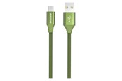 USB kabel - GreyLime Braided USB-A to MFi Lightning Cable Green 1 m - C21AL1M03