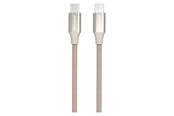 USB kabel - GreyLime Braided USB-C to USB-C 60W Cable Beige 1 m - C21C60C1M02