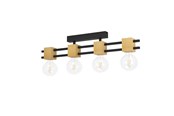 Lamper - EGLO Stars of Light LEVANTARA spotskinne 4L E27 sort/træ FSC - 390189