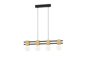 Lamper - EGLO Stars of Light LEVANTARA langbordspendel 4L E27 sort/træ FSC - 390191