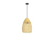 Lamper - EGLO Stars of Light SAMBUCONA pendel E27 Ø350 sort/bambus - 390237