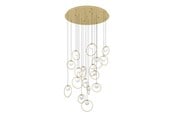 Lamper - EGLO Stars of Light PORTOCOLOM klyngependel Ø780 17L børstet messing/hvid - 390346