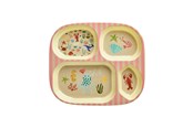 Borddækning - Rice - Melamine Kids 4 Room Plate - Coral Ocean Print - KIPL4-OCEI