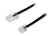 Netværkskabel - Deltaco DEL-1701S - phone cable - 1 m - black - Sort - 1m - DEL-1701S