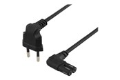 Strømkabel (intern) - Deltaco - power cable - Europlug to power IEC 60320 C7 - 50 cm - DEL-109BK
