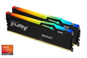 RAM - Kingston FURY Beast RGB DDR5-5600 - 64GB - CL40 - Dual Channel (2 pcs) - AMD EXPO - Sort med RGB - KF556C40BB2AK2-64